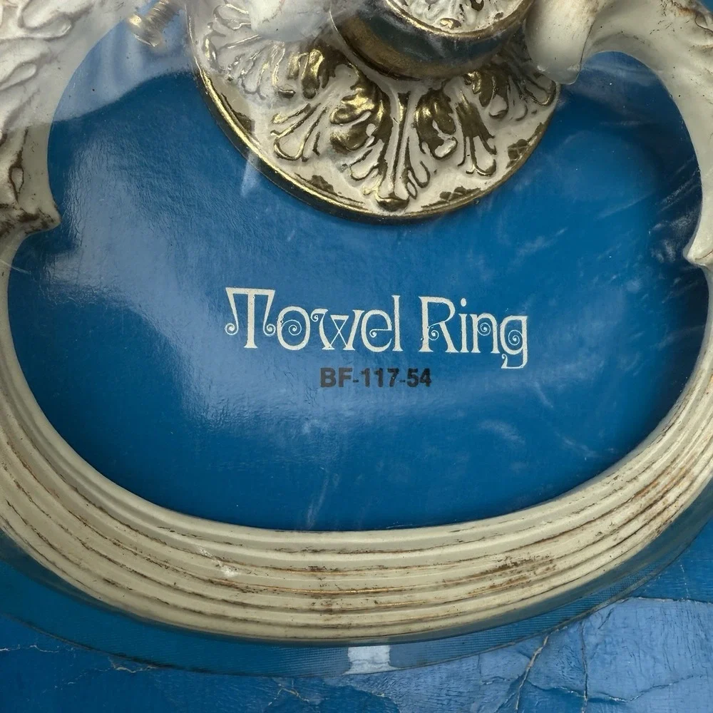 Kirsch Company Towel Ring Wall Mounted VTG White Gold BF11754 New Old Stock USA